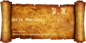Wilk Mariann névjegykártya